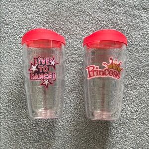 2 10oz Tervis Tumblers with Red Lids